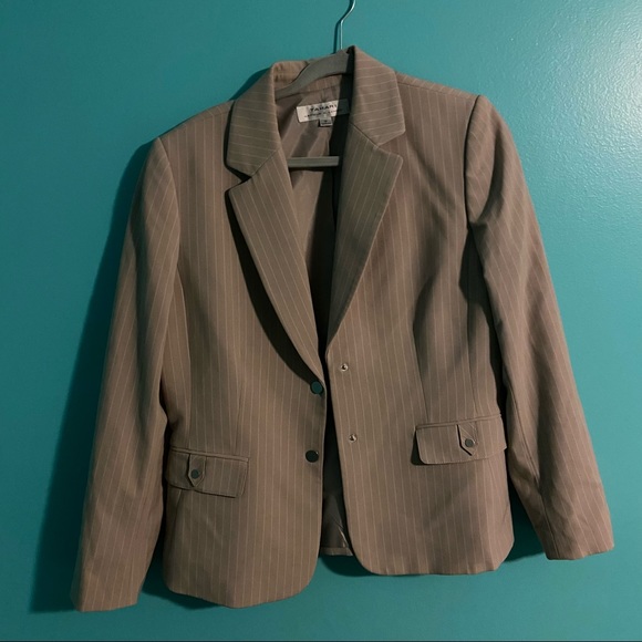 Tahari Light Tan Suit Jacket - Picture 1 of 5
